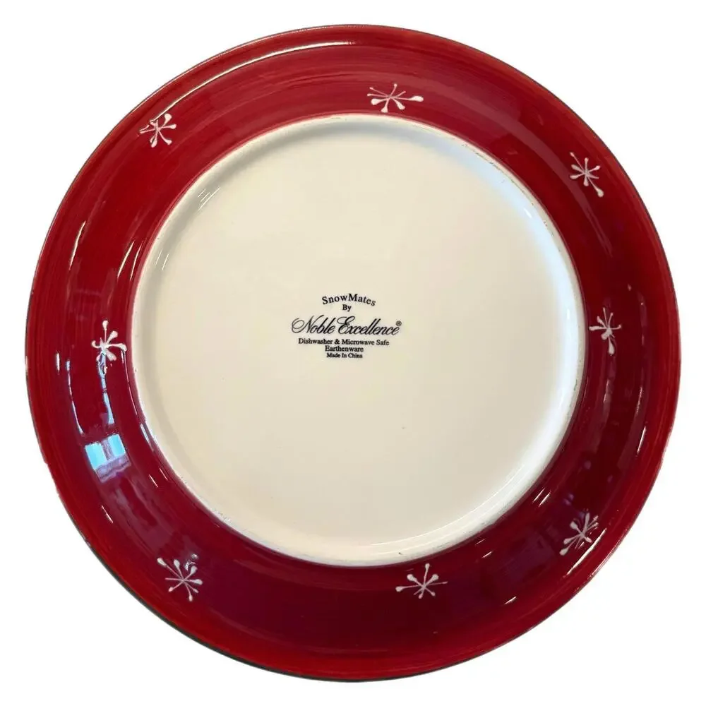 Vintage Noble Excellence Snow Mates Ceramic 11” Dinner Plate – Christmas - Plaid